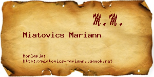 Miatovics Mariann névjegykártya