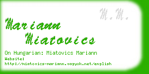 mariann miatovics business card